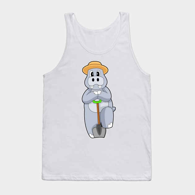 Hippo Farmer Shovel Tank Top by Markus Schnabel